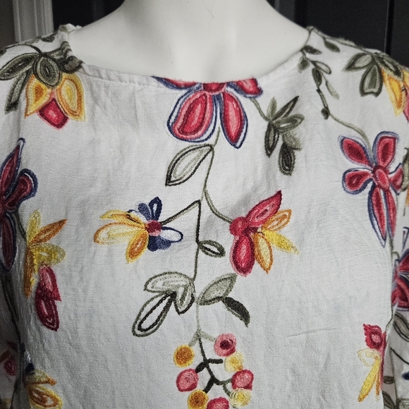 Kindred Womens Embroidered Blouse Size Large Boho Cottagecore - Picture 4 of 9